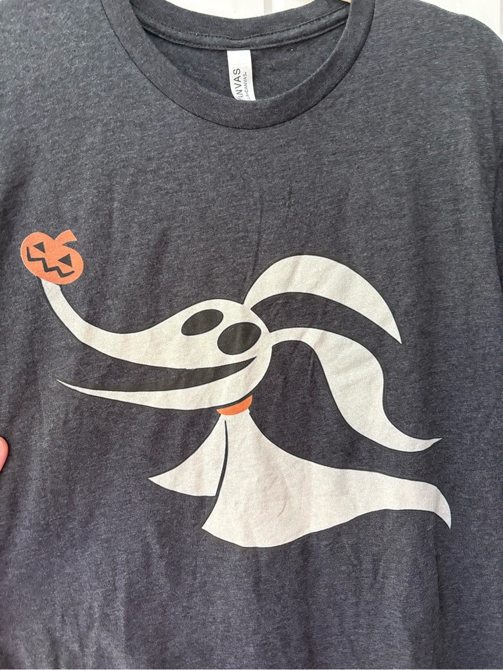 Graphic Zero Nightmare Before Christmas Crewneck Tee - Charcoal